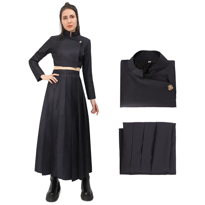 Women Geto Suguru Cosplay Costume US Size High Waist Skirt Uniform Jacket