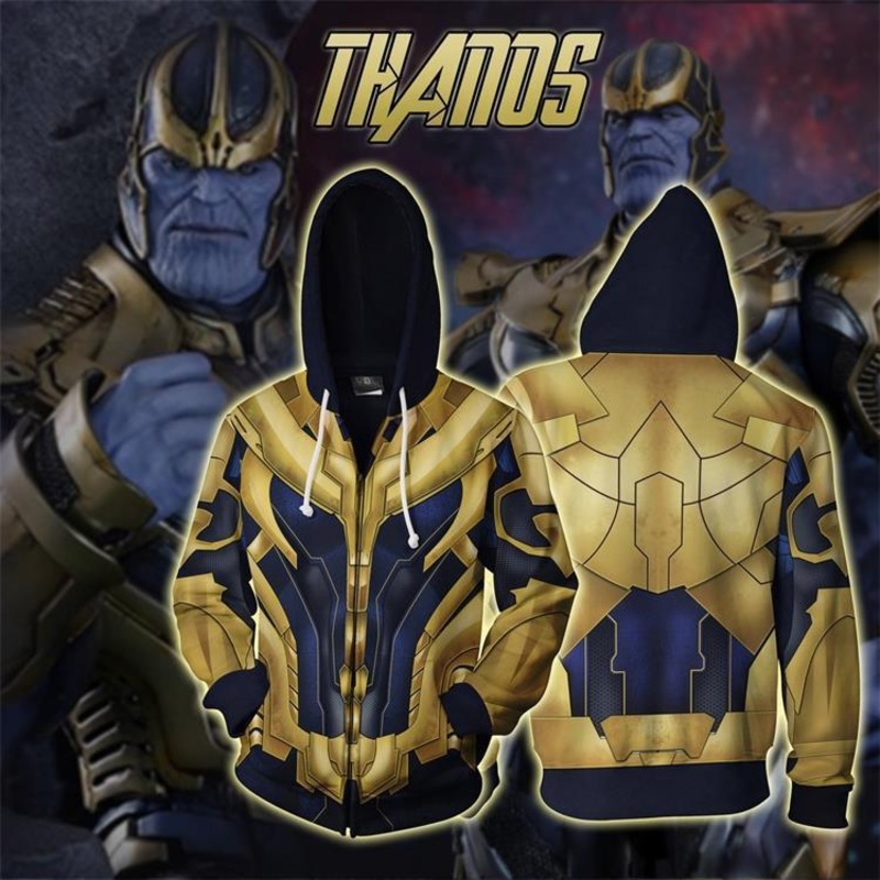 2019 Avengers: Endgame Thanos Hoodie Cosplay Costume Sweatshirts Jacket Coat