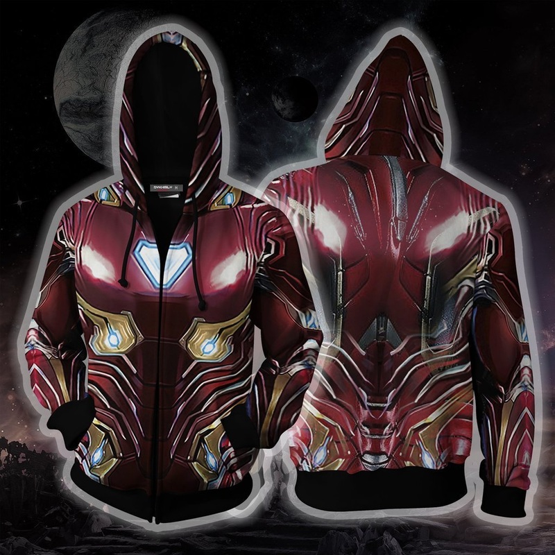 2019 Avengers: Endgame Tony Stark Hoodie Cosplay Costume Iron Man Sweatshirts Jacket Coat