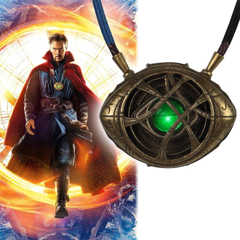 Doctor Strange Necklace Steve Eye of Agamotto Necklace Eyes Led Light Cosplay Doctor Strange Prop