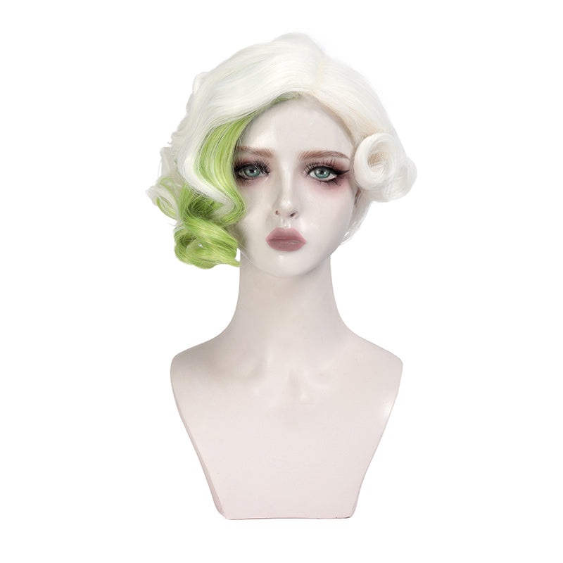 Women Curly Green Wig Anime Cosplay Hair Short Bob Wig For Halloween Party