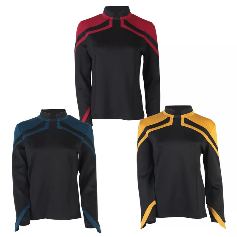 Star Trek Picard  Admiral JL Uniform  Red Gold Blue Top Shirts Coat For  Female