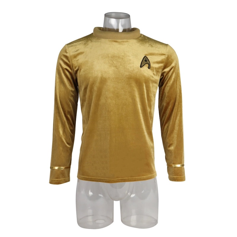 Star Trek The Original Series TOS Captain Pike Kirk Top Shirt Cosplay Uniform Halloween Costumes Man Adult