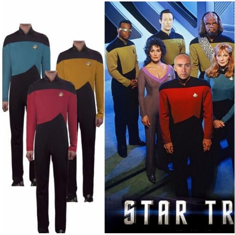 Star Trek TNG The Next Generation Jumpsuit Uniform Costume Yellow/Blue/Red