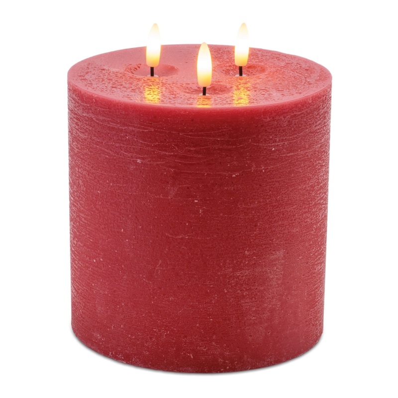 FIA Wick Candle RED 6D x 6H Wax/Plastic 4 & 8 Hr Timer 3 C Batteries Not Included