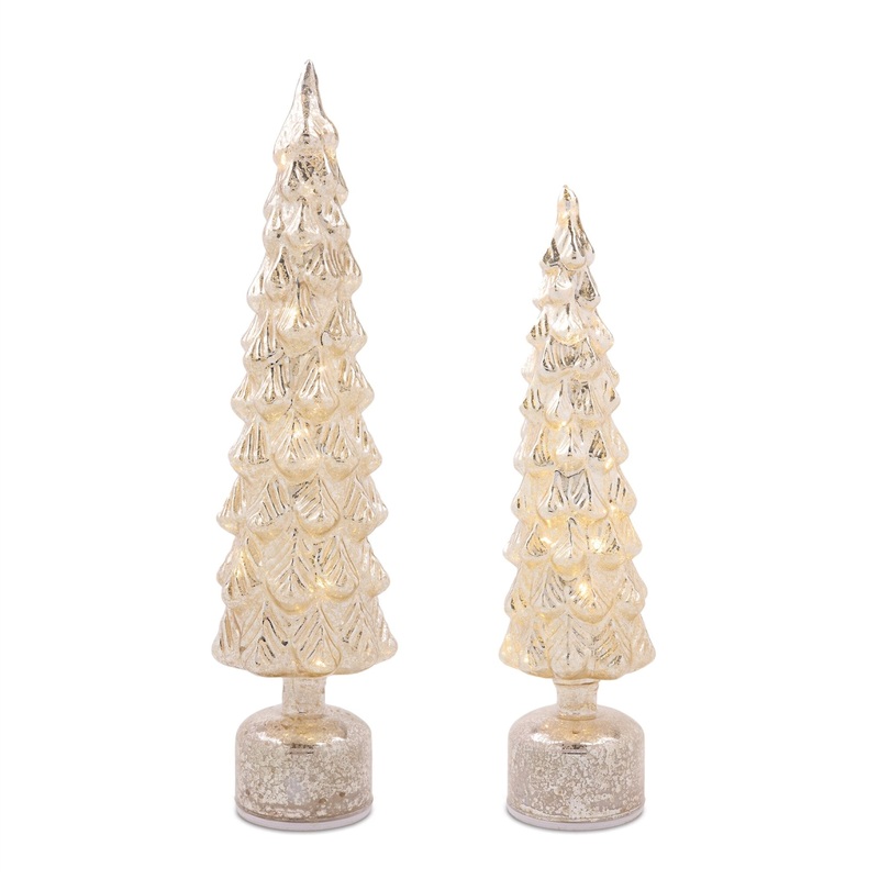 Glass LED Trees (Set of 2), 16-19