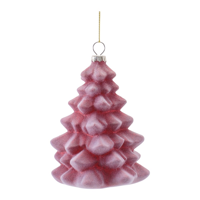 Glass Tree Ornament, 5.25 (Pink)
