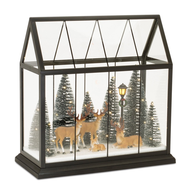 LED Deer and Christmas Trees in Greenhouse, 13