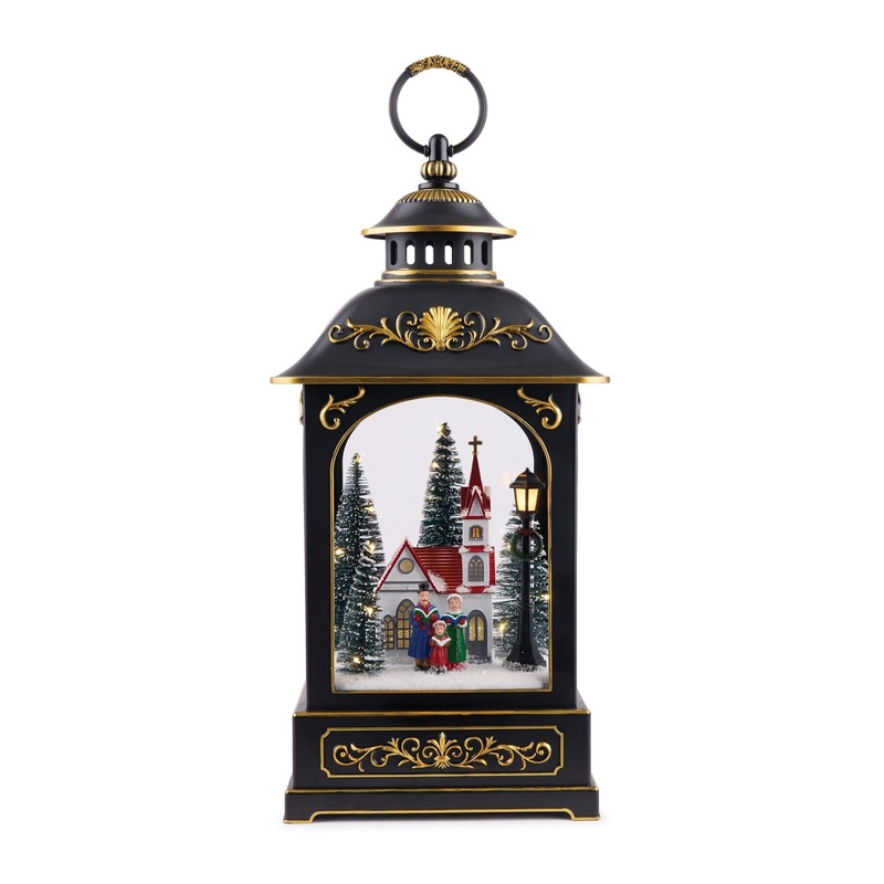 LED Lantern w/Carolers, 17.5
