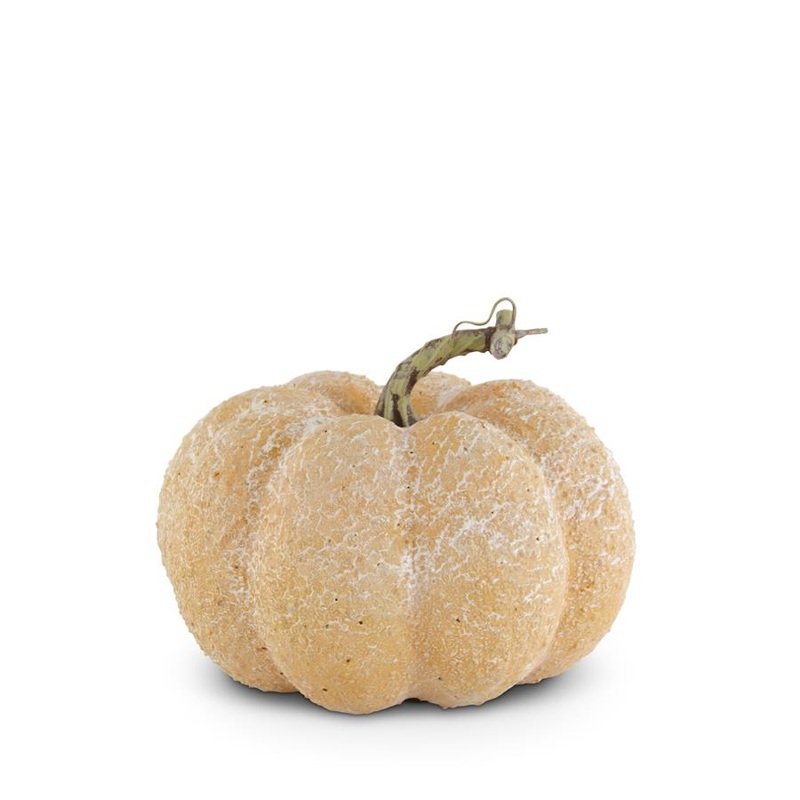 Yellow Whitewashed Textured Pumpkin, 6.25