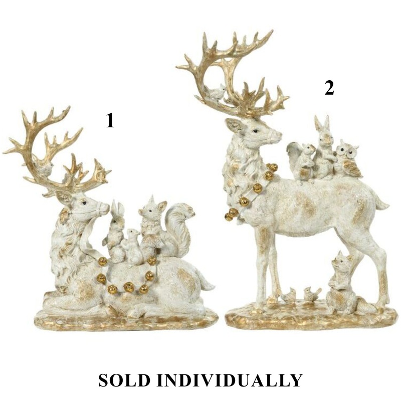 Deer and Friends Figurine, White, 17  (2 styles – sold individually)