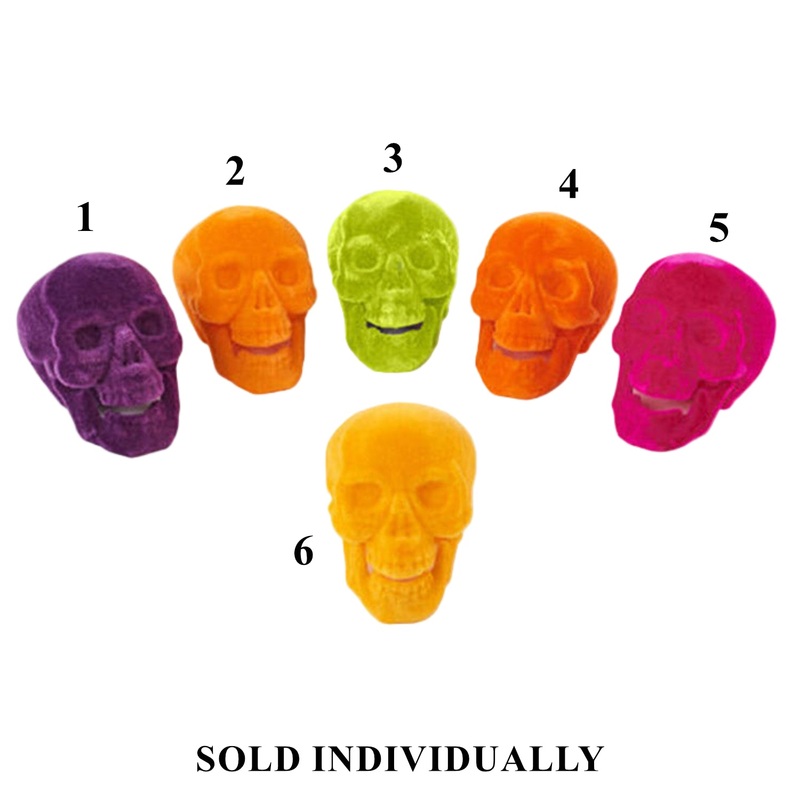 Flocked Skull, 9.5 (6 styles – sold individually)