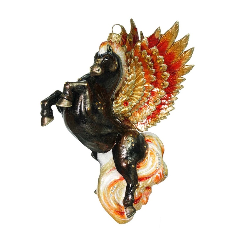 Glass Fire Pegasus Ornament