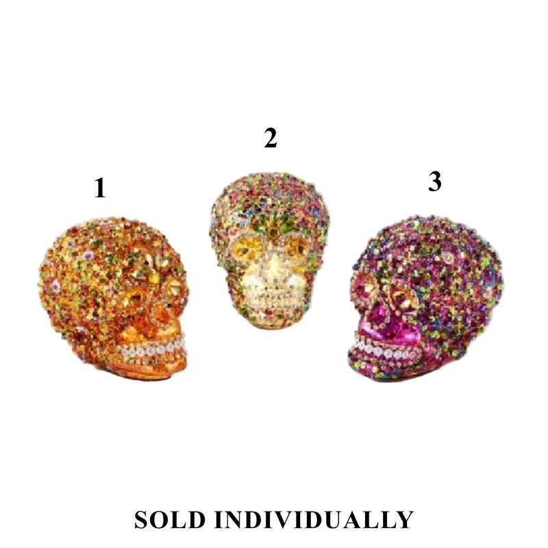 Glass Jeweled Skull, 7 (3 styles – sold individually)
