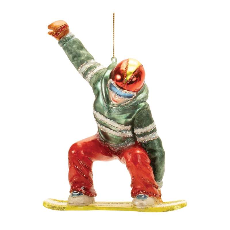 Glass Snowboarder Ornament, 6