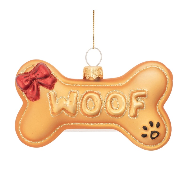 Glass Woof Bone Ornament, 3