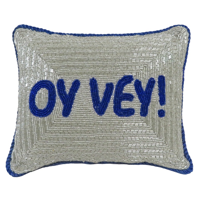 Hanukkah Oy Vey Beaded Pillow, 8×10