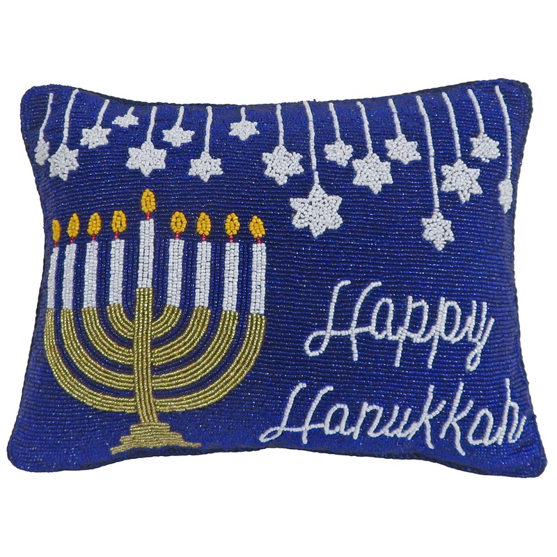Happy Hanukkah Pillow, 9 x 12