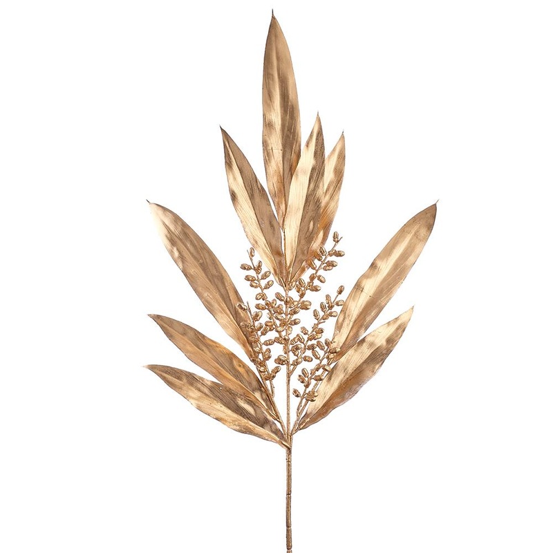 Metallic Seeded Eucalyptus Spray, 25 (Gold)