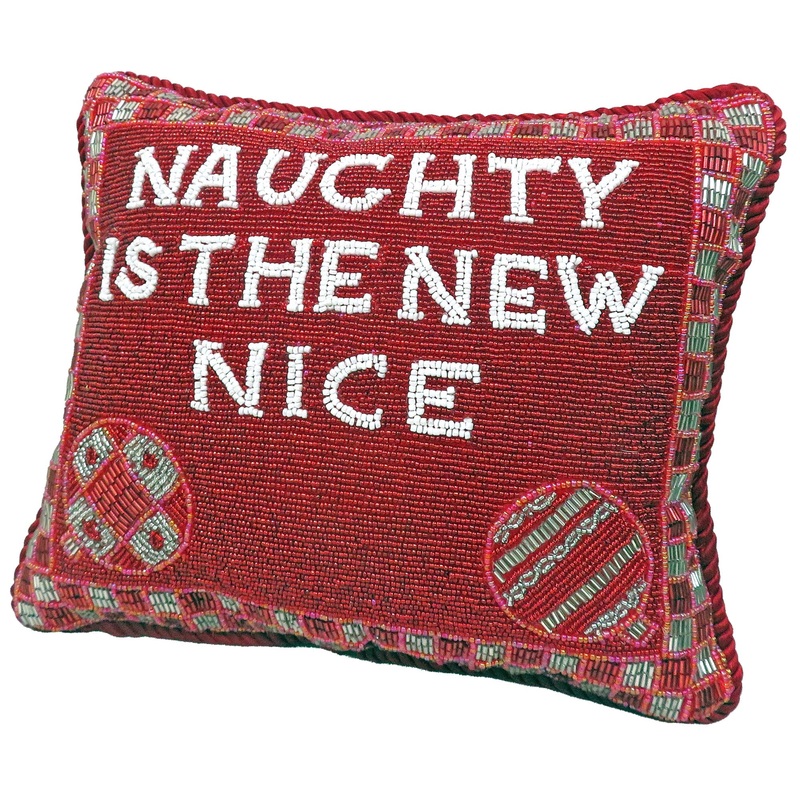 Naughty is the New Nice Fully Beaded Pillow, 9×11