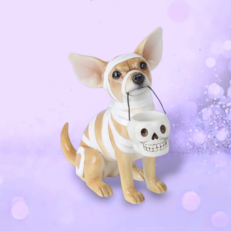 Resin Mummy Chihuahua Figurine, 13.5