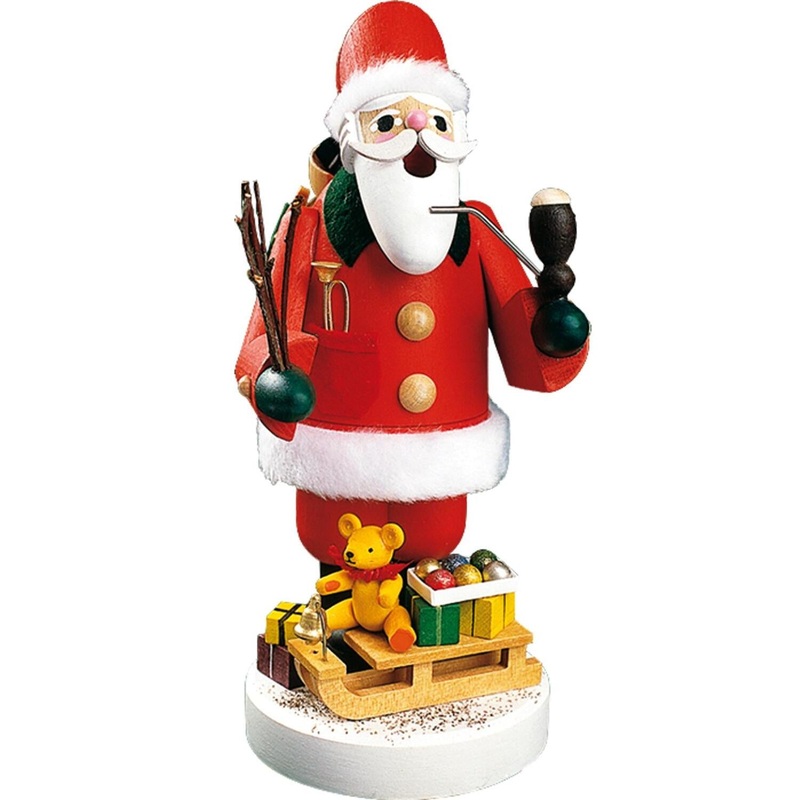 Richard Glaesser Incense Burner – Santa with Sleigh Figurine, 7.5