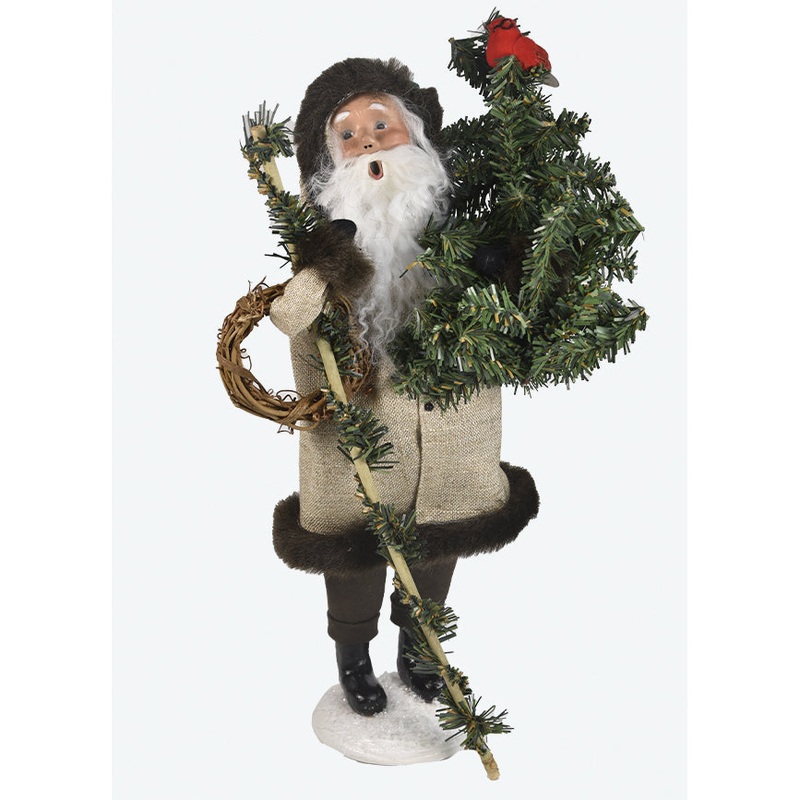 Rustic Santa Caroler Figurine, 13
