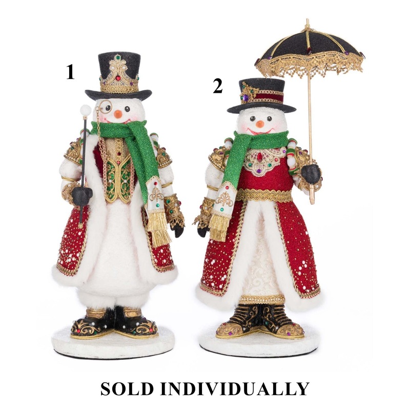 Sir Frosty Banks & Dame Icy Banks Snowman Figurine, 14.5 (2 styles – sold individually)