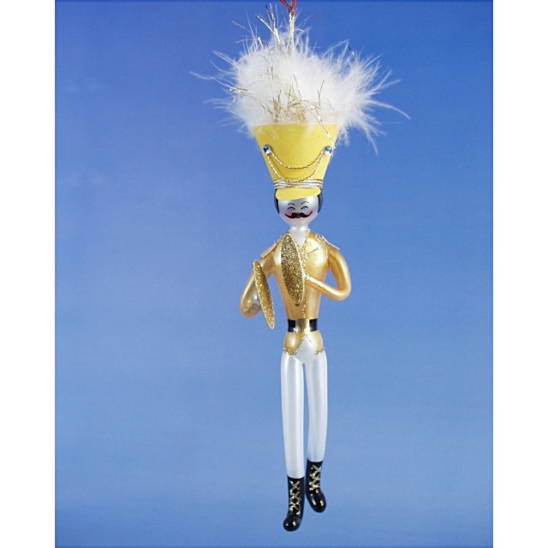 Yellow Soldier W/ Cymbals Ornament, 8