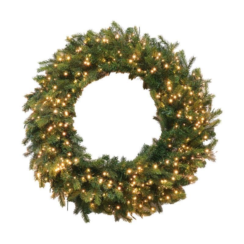 Aspen Pine Wreath W/ Firecracker Lights, 48