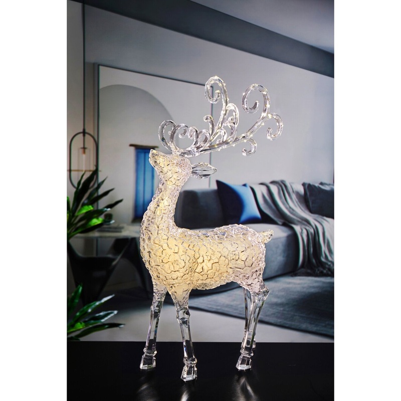 Large Ice Cube Deer W/String LED Figurine, 35