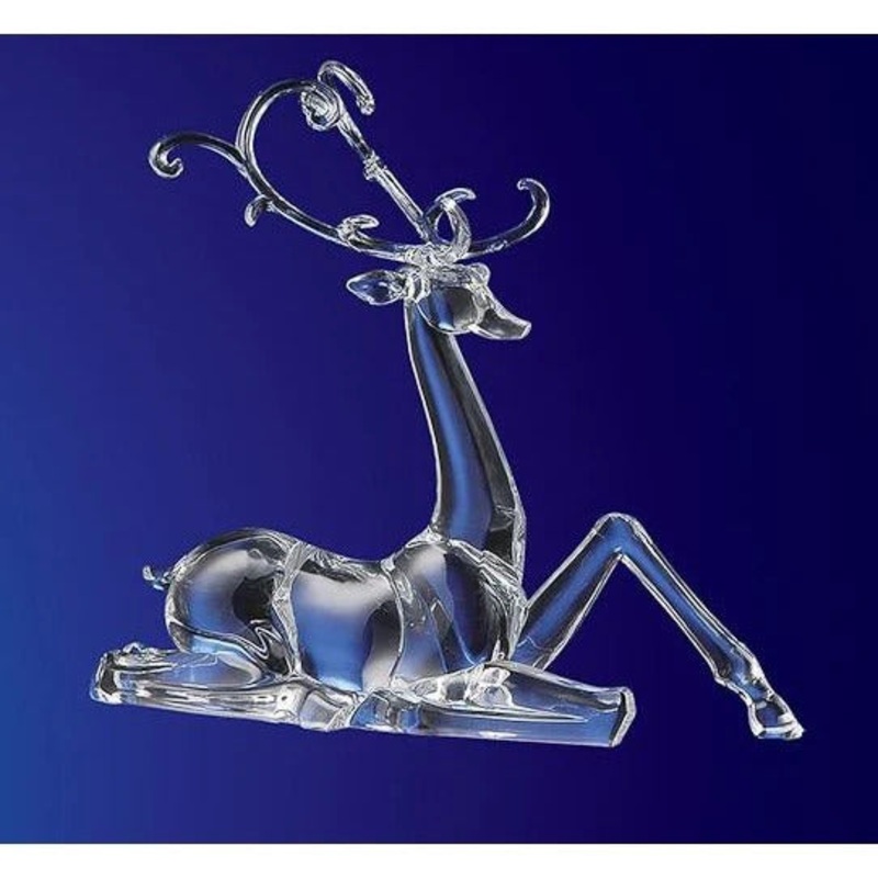 Large Sitting Deer Figurine, Acrylic, 15.5