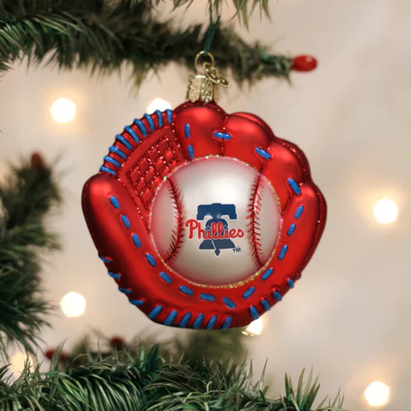 Phillies Baseball Mitt Ornament, 3.75