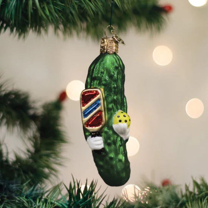 Pickleball Pickle Ornament, 3.75