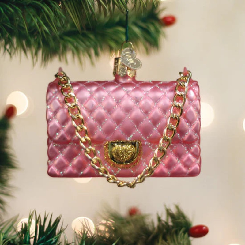 Quilted Purse Ornament, 3.25