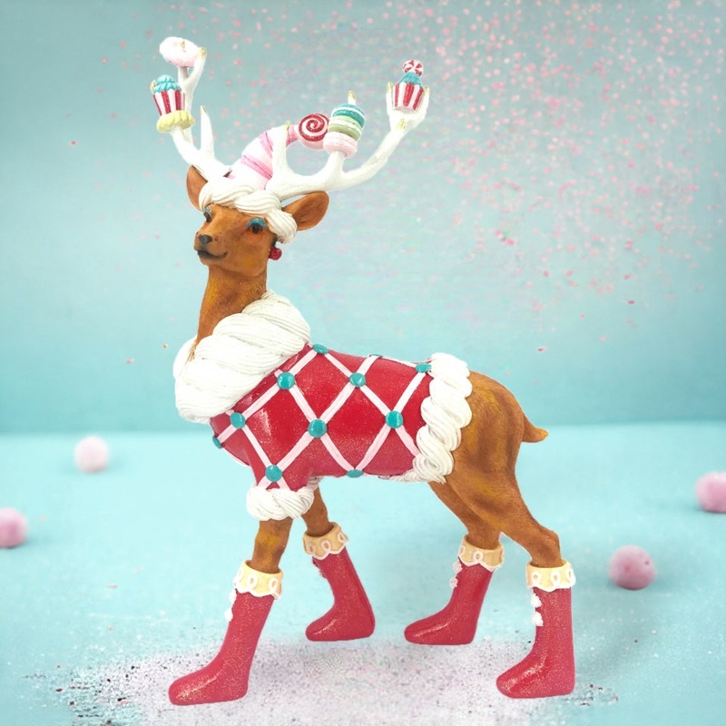 Resin Sweet Shoppe Candy Reindeer Figurine