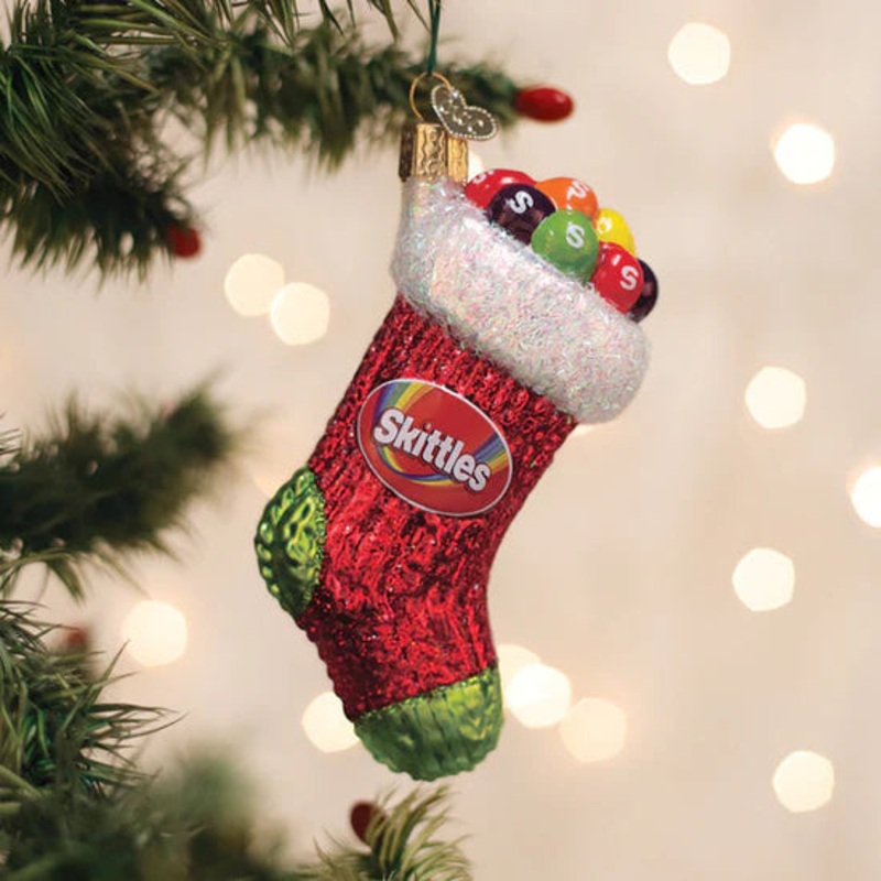 Skittles Stocking Ornament, 4.5
