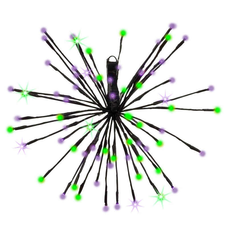 Green/Purple StarBurst (Double Twinkle), 80 Lights, 16