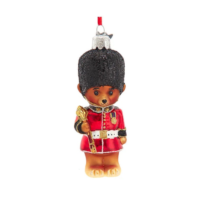 Noble Gems Glass Royal Guard Teddy Bear Ornament, 4