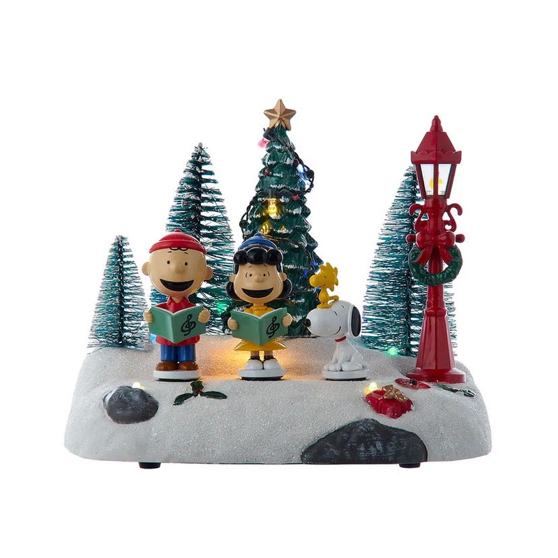 Peanuts Lighted Animated Musical Caroling Choir Table Piece