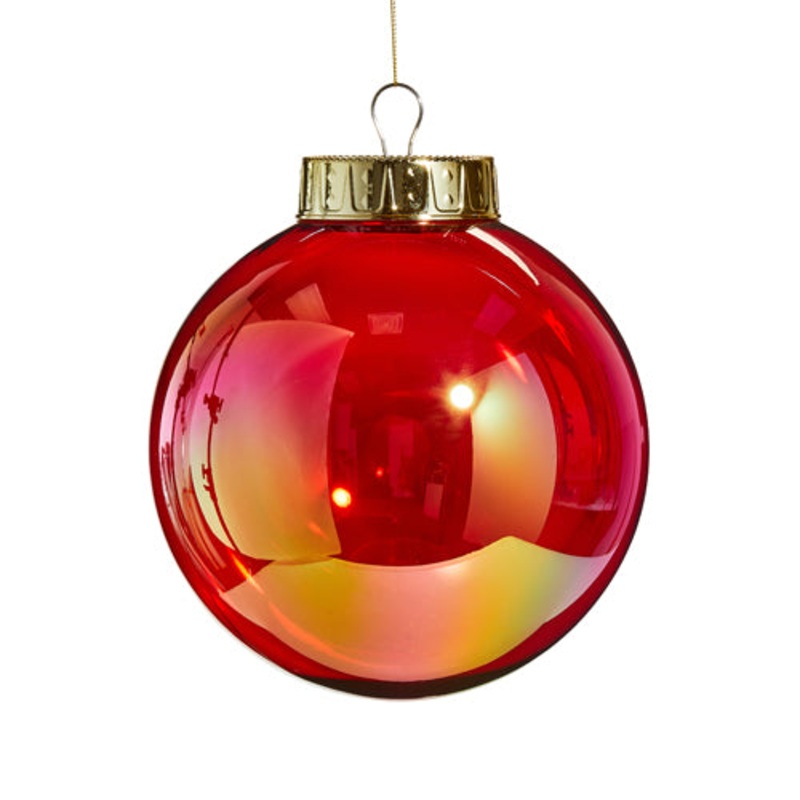 Red Seamless Iridescent Ball Ornament, 8