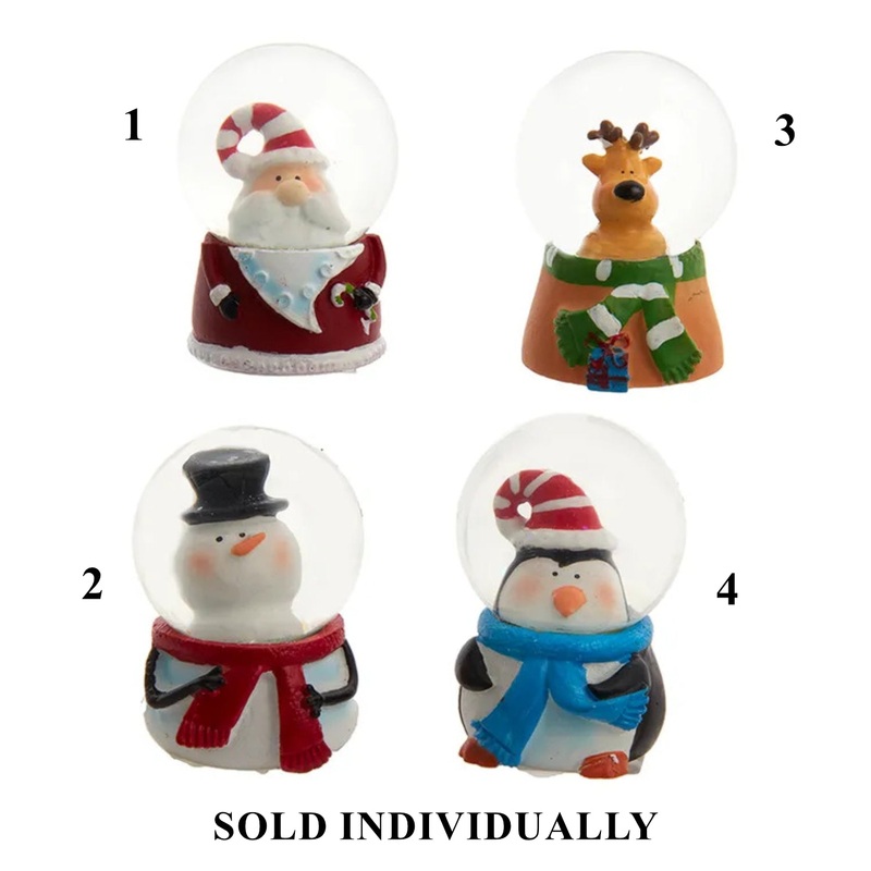 Santa, Snowman, Reindeer and Penguin Water Globes, 1.7 (4 styles – sold individually)