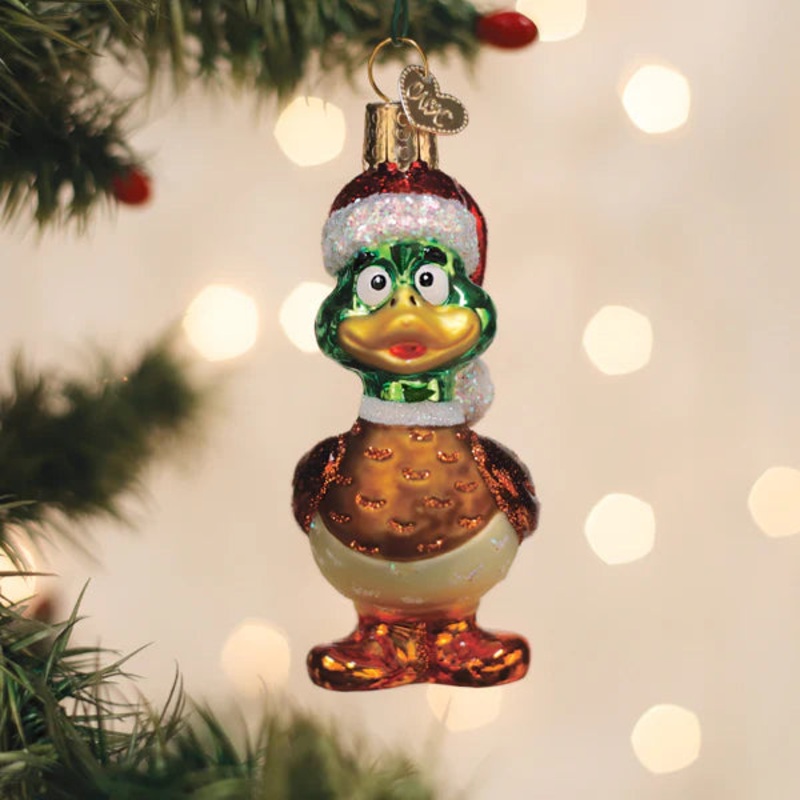 Silly Santa Duck Ornament, 3.75