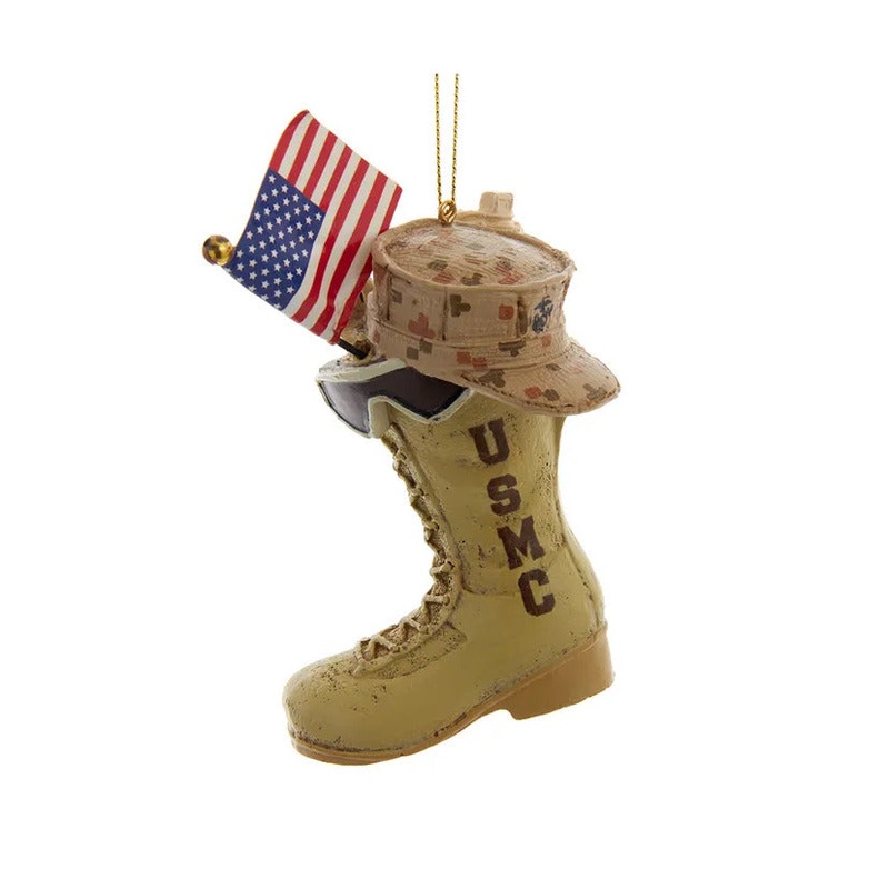 U.S. Marine Corps Boot With Flag Ornament, 4.75