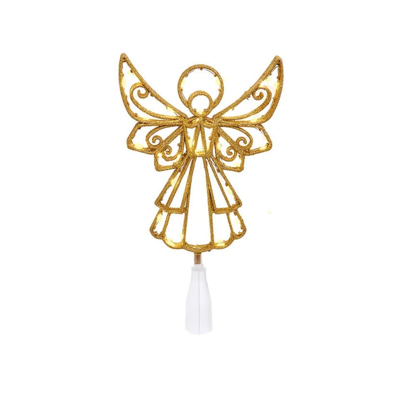 UL 30L Warm White LED Gold Angel Treetop, 16