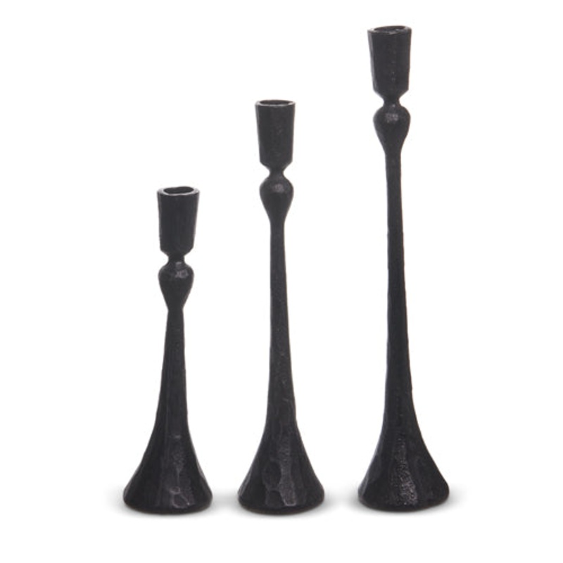 Black Candlesticks, 13.5 (Set of 3)