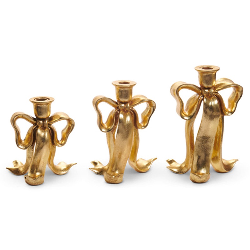 Bow Candlesticks, 9 (Set of 3)