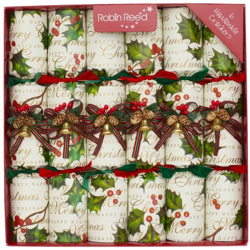 Holly Bells Party Crackers, 12 (Set of 6)