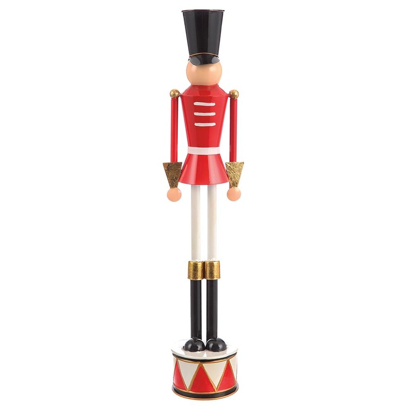 Metal Nutcracker Figurine, 20.5 (Red & White)