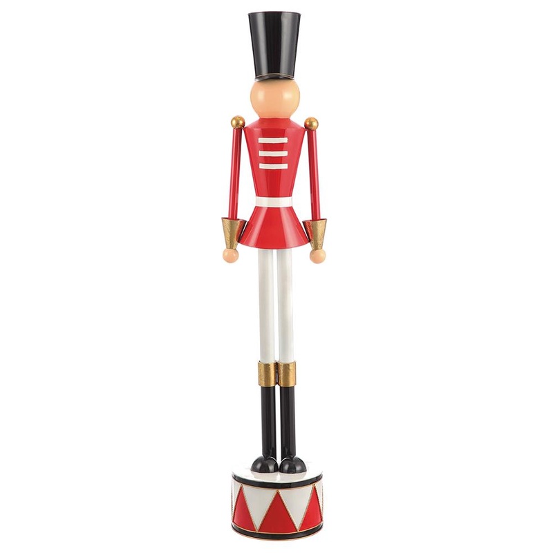 Metal Nutcracker Figurine, 42 (Red & White)
